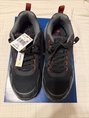 Men's Black and Red Lace-Up Comfort Sneakers